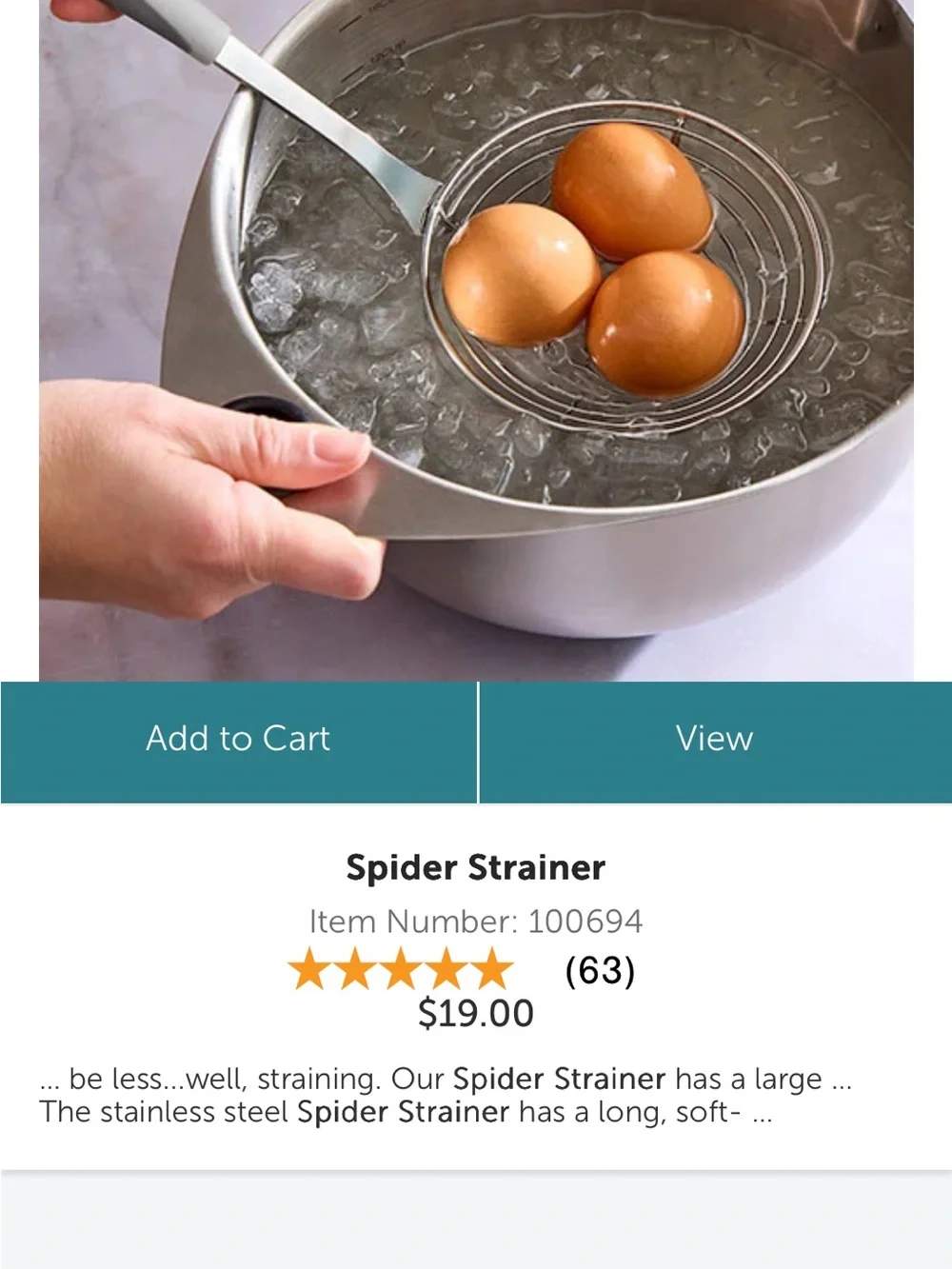 Pampered Chef Spider Strainer #100694 – Like New